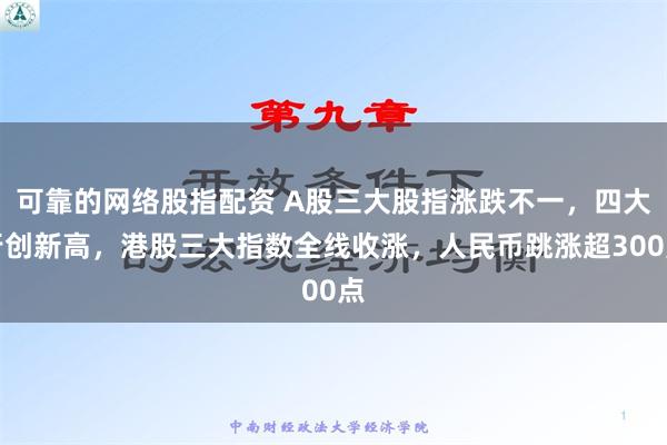 可靠的网络股指配资 A股三大股指涨跌不一，四大行创新高，港股三大指数全线收涨，人民币跳涨超300点