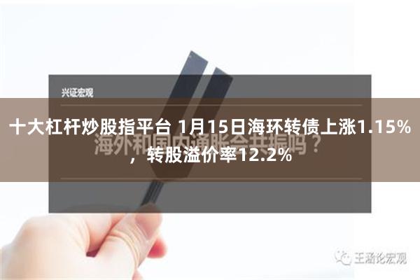 十大杠杆炒股指平台 1月15日海环转债上涨1.15%，转股溢价率12.2%